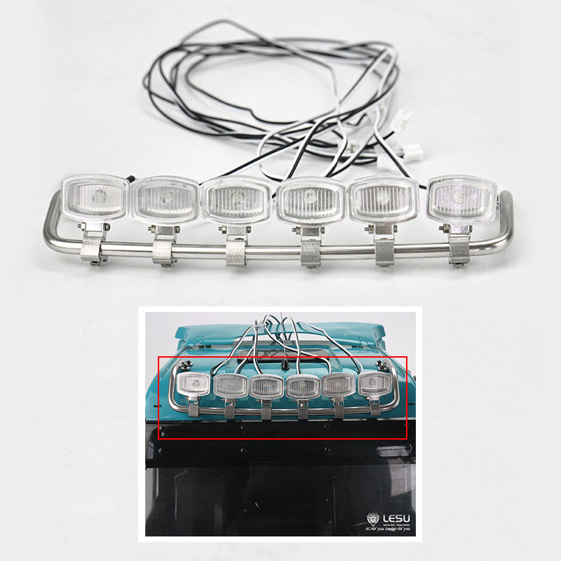 TOUCAN RC HOBBY LESU Parts Metal Spotlight Toplight Lamp for 1/14 TGX26.540 Highline Tractor Truck DIY TAMIIYA RC Car Model Wagon Lorry