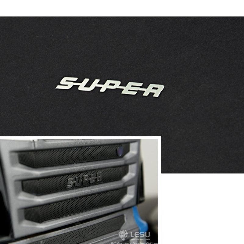 TOUCAN RC HOBBY LESU Metal V8 Super Logo Sticker for 1/14 RC Tractor Truck Car Model Dumper Decoration Replacement