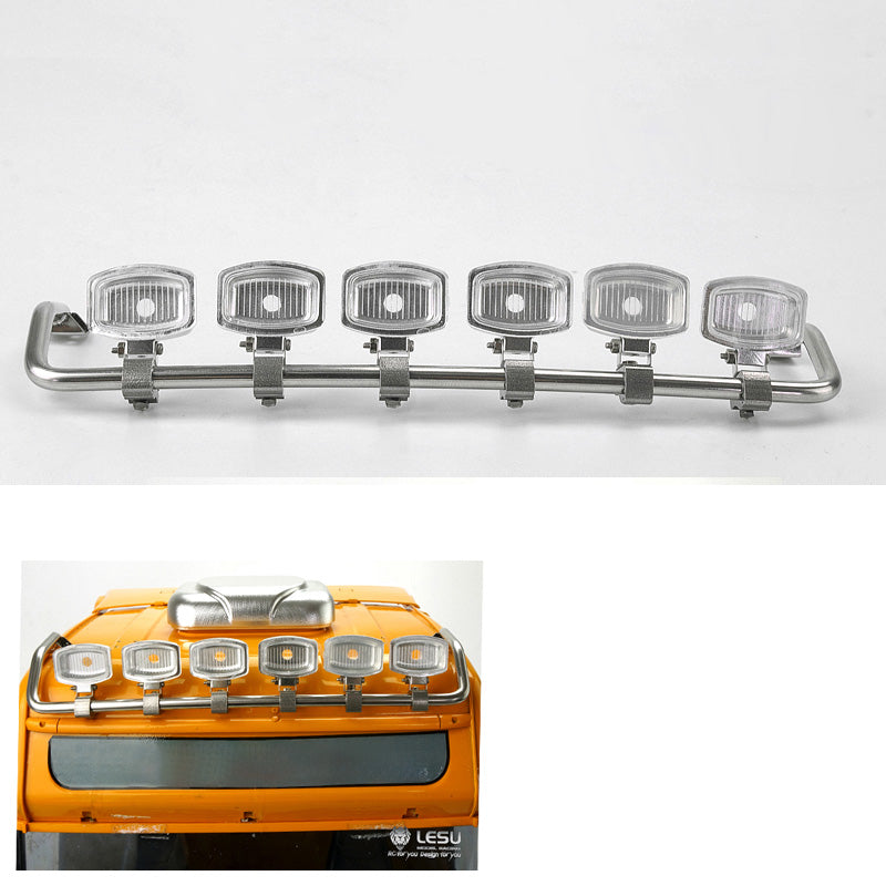 TOUCAN RC HOBBY 6pcs LESU Stainless Steel Plastic LED Spotlight Toplight Lamp for 1/14 Highline R620 R470 RC Tractor Truck Model DIY Radio Controlled Construction Vehicle
