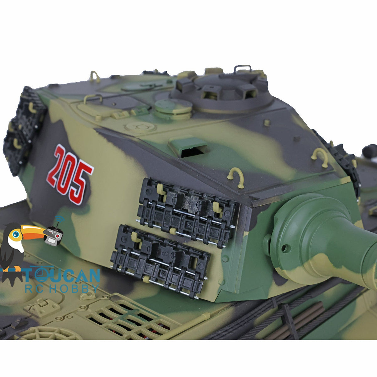 TOUCAN RC HOBBY Heng Long 1/16 TK7.0 Promotion King Tiger 3888A RTR RC Tank Barrel Recoil 360 Degrees Turret BB IR Smoke Metal Tracks Sprockets Idlers Wheels Gearbox