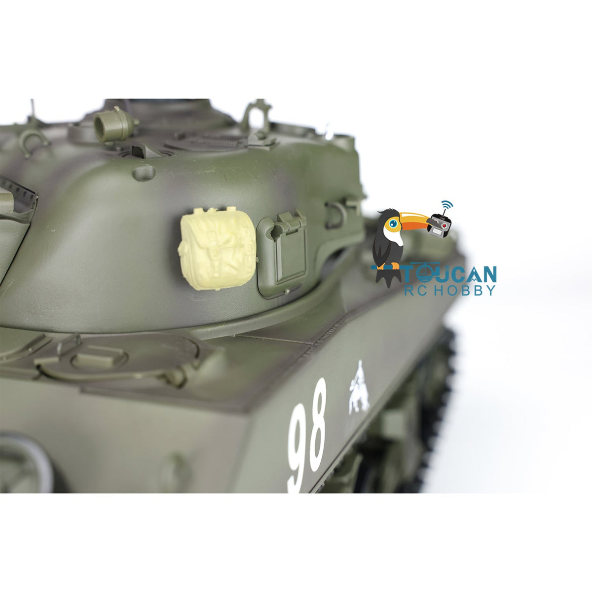 TOUCAN RC HOBBY Heng Long 1/16 TK7.0 Plastic USA M4A3 Sherman 3898 RTR RC Tank 360 Degrees Turret BB IR Barrel Recoil Smoke Metal Barrel Steel Gearbox