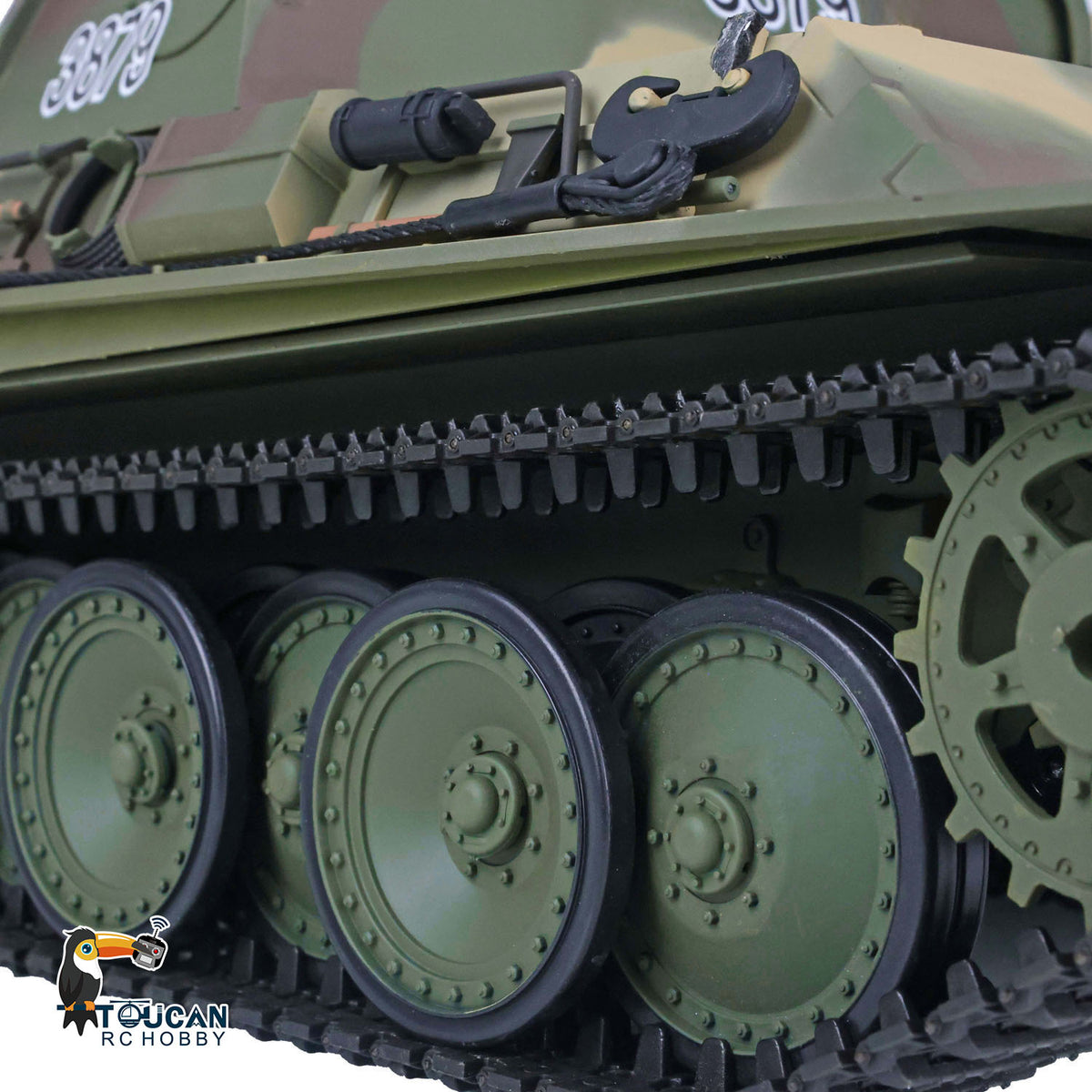TOUCAN RC HOBBY US Stock 2.4Ghz 1/16 Scale 7.0 Heng Long German Panther G Plastic Tracks Idlers Sprockets Road Wheels RTR RC Tank Model 3879