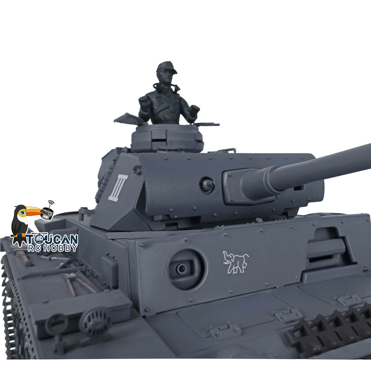 TOUCAN RC HOBBY US Stock 1/16 7.0 Heng Long Upgraded German Panzer III L RTR RC Tank Model 3848 Metal Tracks 340 Degree Turret Steel Gearbox Sound Smoke