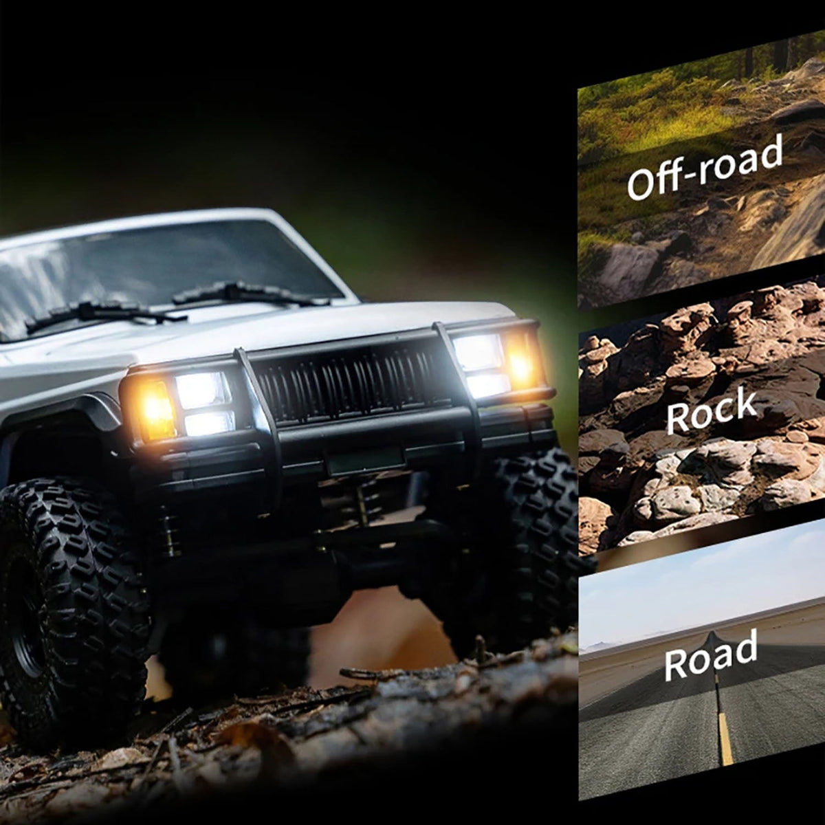 TOUCAN RC HOBBY Aoxing 1/18 Four Wheel Drive Remote Control Rock Crawler 8562 RC Multi-Terrain Off Road Car 3Speed Motor ESC Servo Light System Battery