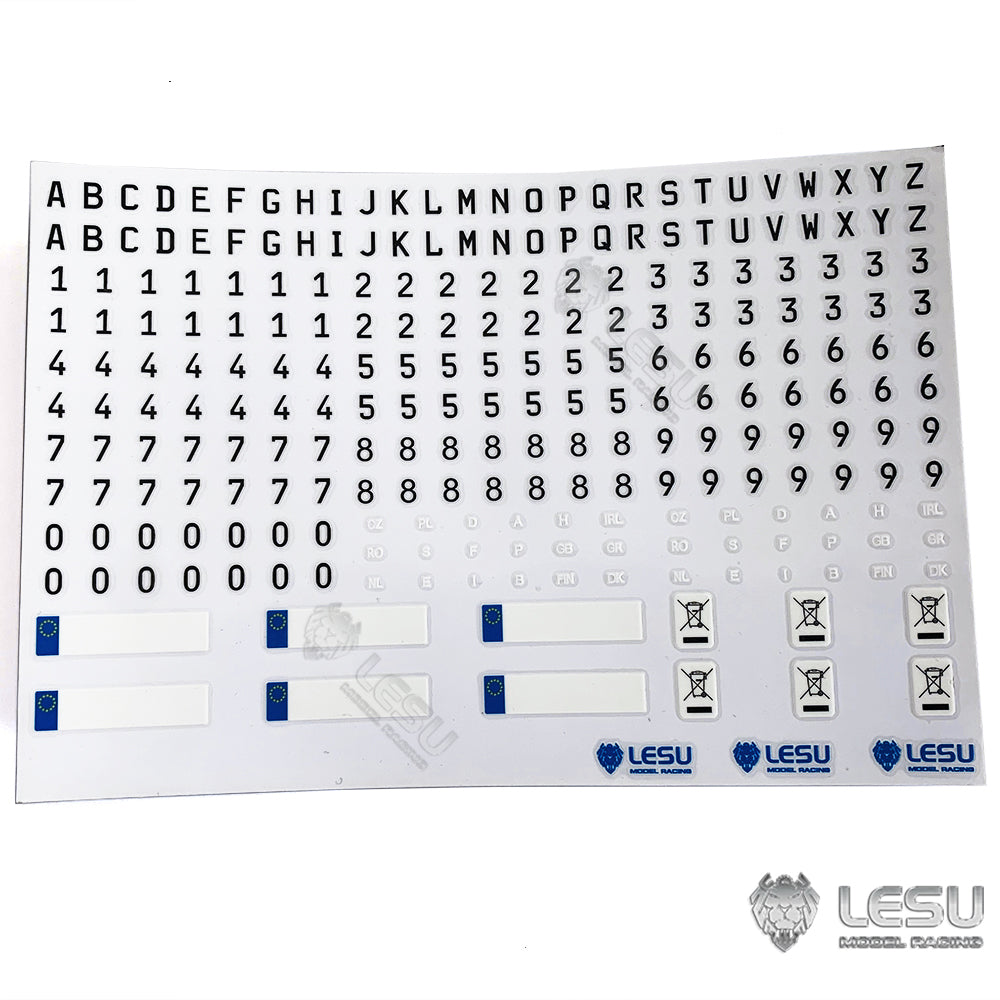 TOUCAN RC HOBBY LESU License Stickers for 1/14 RC Trucks EU Construction Remote Controlled Tractor Trailer Vehicles Car Parts DIY