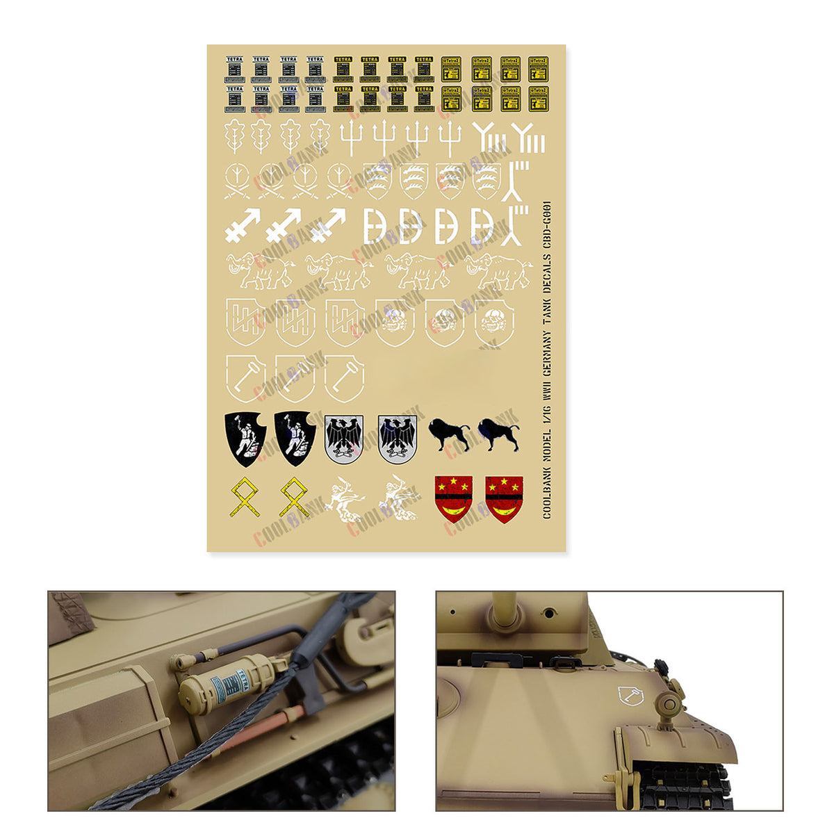 TOUCAN RC HOBBY US Stock Decal for 1/16 Henglong RC Tank German Tiger I 3818 3819 Panther V 3848 3849 3858 3868 3869 3879 3888 3888A