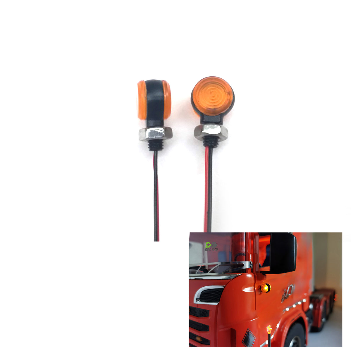TOUCAN RC HOBBY Side Skirts Light Left Right Position LED Marker Lamp for 1/14 RC Tractor Truck Dump Cars Radio Controlled Simulation Model Spare Parts