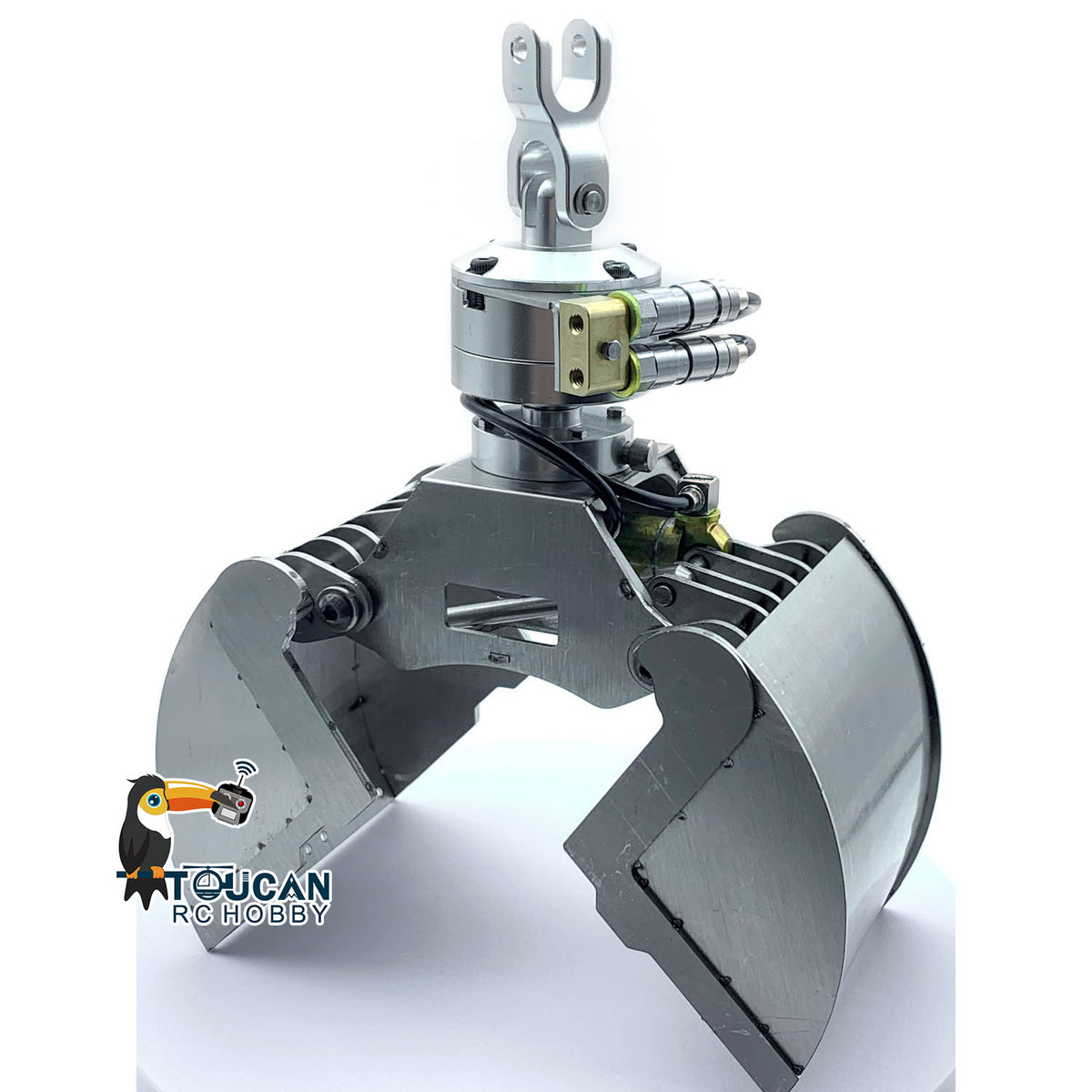 TOUCAN RC HOBBY CUT RC Hobby RC Hobby Metal Hydraulic Clamshell Bucket/Claw for 1/14 RC Crane Truck Remote Control Dumper Construction Vehicles for DIY Model Enthusiast