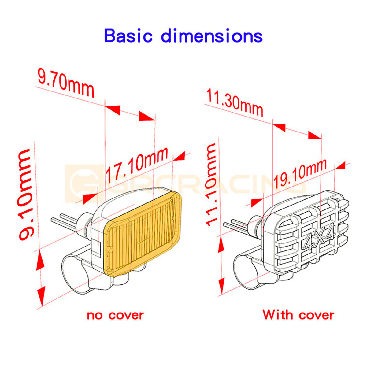 TOUCAN RC HOBBY Plastic Spot Light 1 Pair for 1/14 RC Truck 1/10 1/8 Remote Control Crawler Car Vehicles 3-7.4V DIY Spare Parts