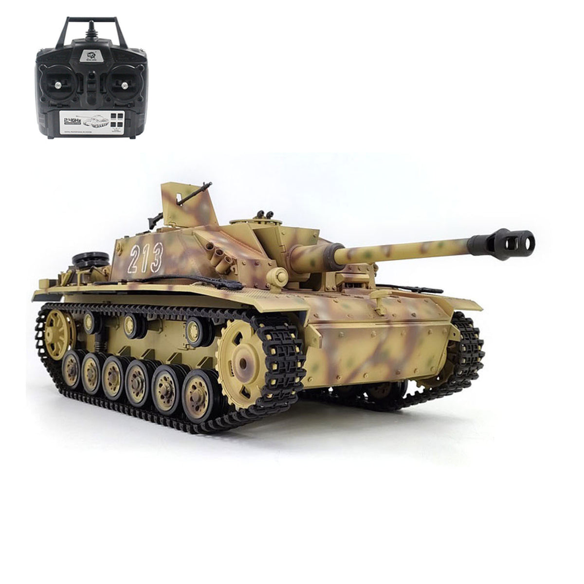 TOUCAN RC HOBBY CoolBank 2.4G 1/16 7.0 Plastic German Stug III RTR RC Tank Model 3868 BB IR Steel Gearbox 1800MAH Battery Radio Sound Lights