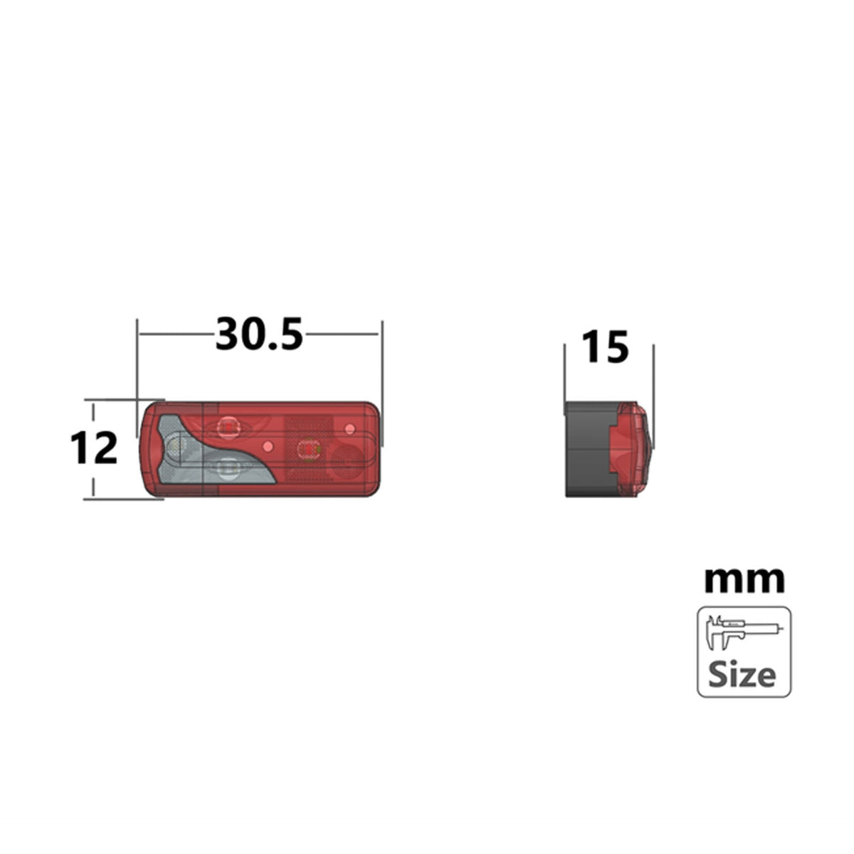 TOUCAN RC HOBBY LED 5V Kunststoff-Rücklicht für 1/14 DIY ferngesteuerte Sattelzugmaschine LKW Modell Anhänger Kipper Autozubehör