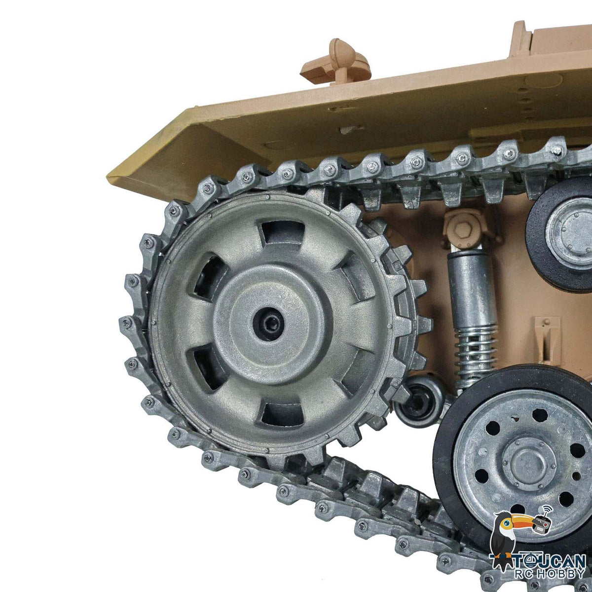 TOUCAN RC HOBBY Heng Long FPV 1/16 7.0 Anpassbarer Panzer III H RTR RC-Panzer 3849 Metallketten & -laufrollen Funkfernsteuerung Infrarot-Kampfsystem Sender & Empfänger BB-Kugeln