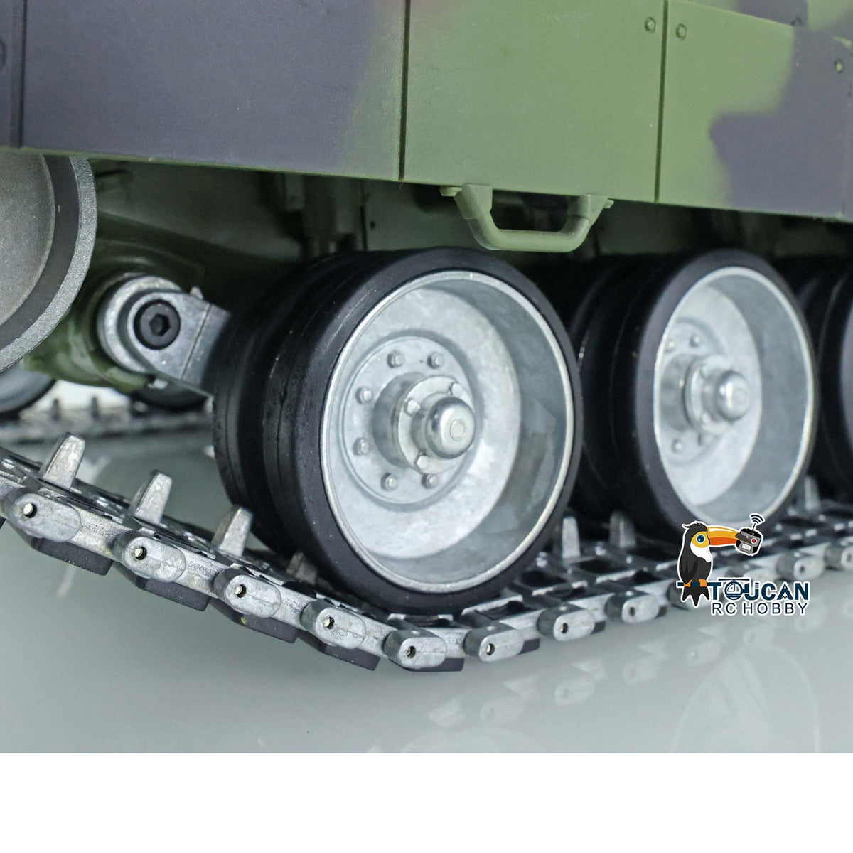 TOUCAN RC HOBBY Heng Long 1/16 TK7.0 3889 Leopard2A6 RTR RC Tank 360 Degrees Turret Barrel Recoil Smoke BB IR Metal Single Rubber Tracks Sprockets Idlers Wheels Gearbox