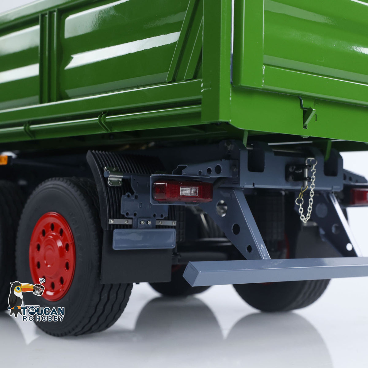 TOUCAN RC HOBBY LESU A0051 1/14 Metal Hydraulic RC Full Trailer with Electric Support Legs LED Lights for RC Tractor Trucks Backyard Fun