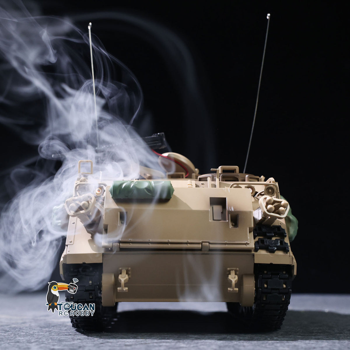 TOUCAN RC HOBBY Fast Free Shipping Tongde 1/16 RC Military Tank M2412-C M113A2 APC Turret Rotation 360 Degree Infrared LED Light Sound Remote Control Electric