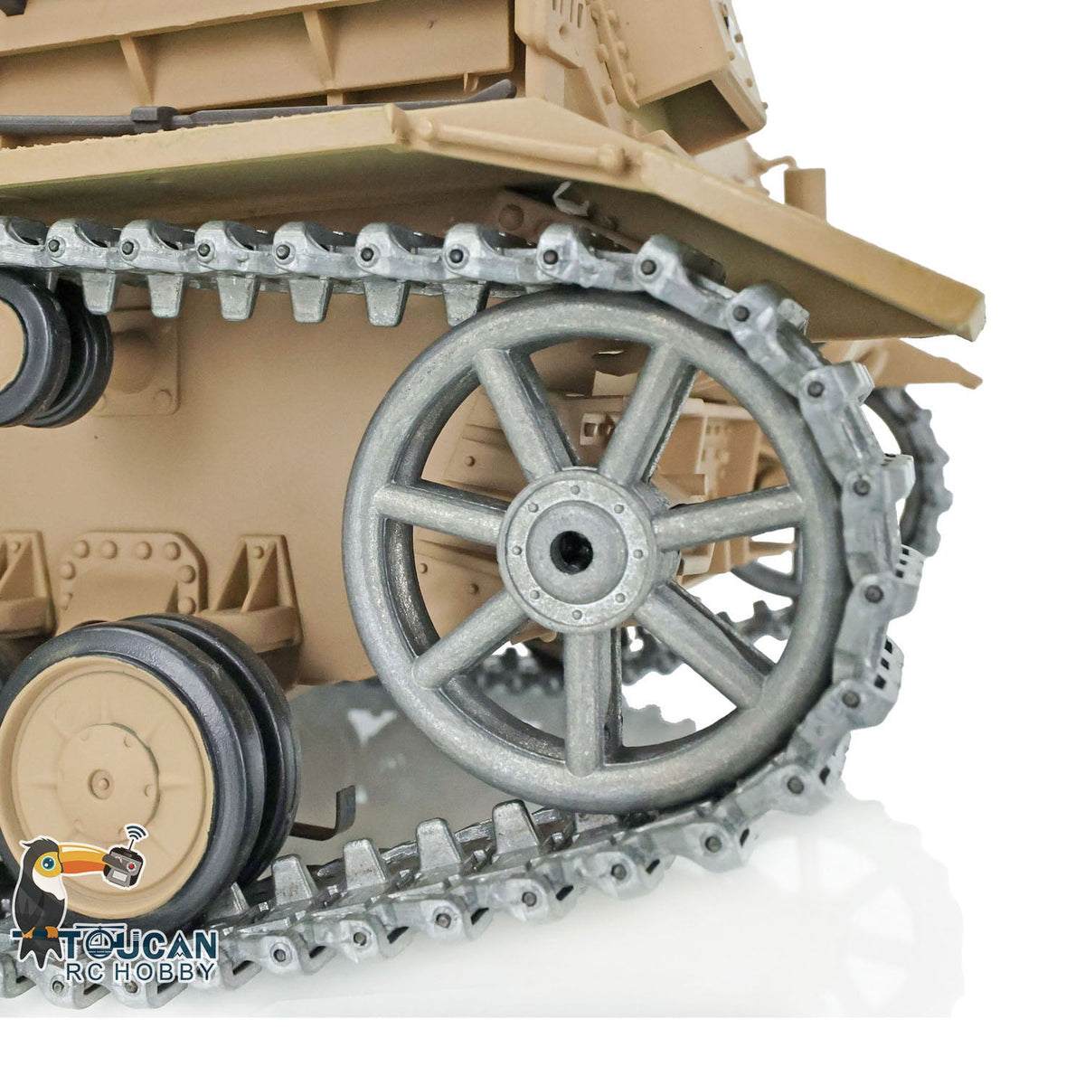 TOUCAN RC HOBBY Heng Long 1/16 TK7.0 Promotion German Panzer IV F 3858 RTR RC Tank 360 Degrees Turret Smoke IR BB Metal Barrel Sprockets Idlers Wheels Tracks Gearbox