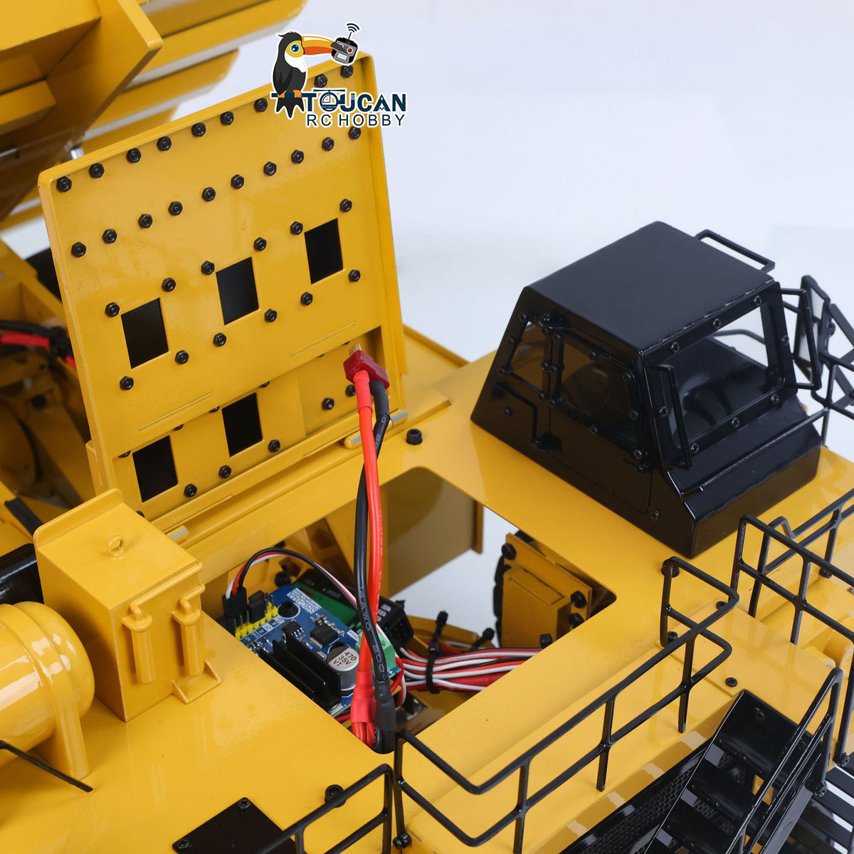 TOUCAN RC HOBBY 793D 1/20 Metal RC Hydraulic Mining Truck FS-i6X Radio Controller Spring Suspension Differential Rear Axle Light Warning Sound for Construction Model Collectors