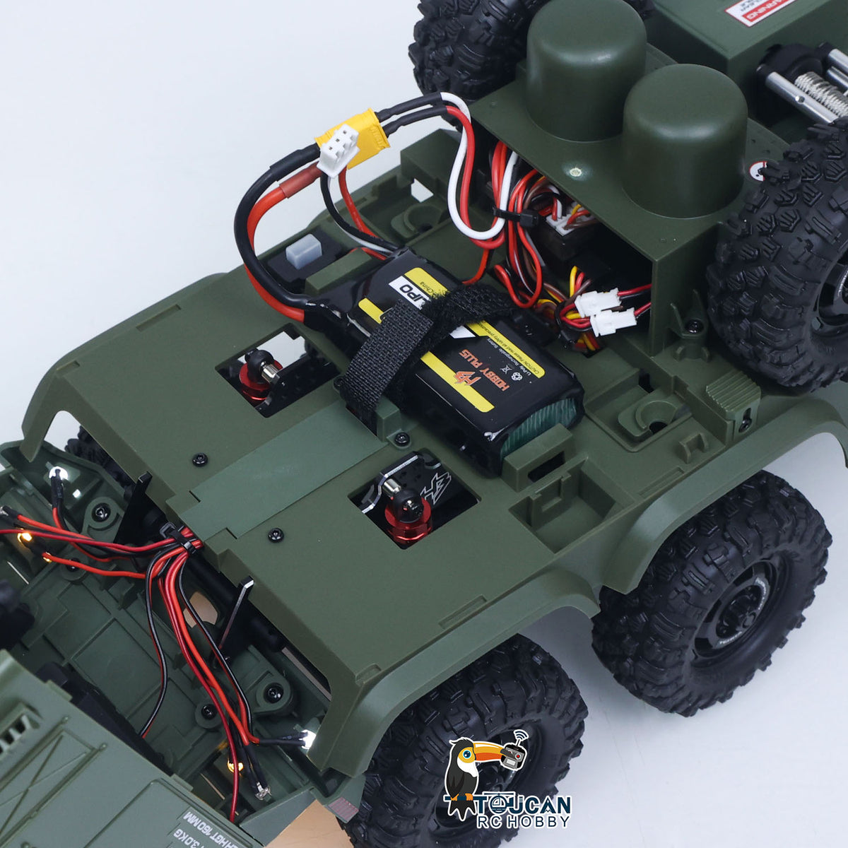 TOUCAN RC HOBBY Hobby Plus Fast Free Shipping 1/18 Remote Control Military Truck 8X8 All Wheel Steering Electric RC Off Road Vehicle Model 2Speed Gearbox RTR Metal Chassis