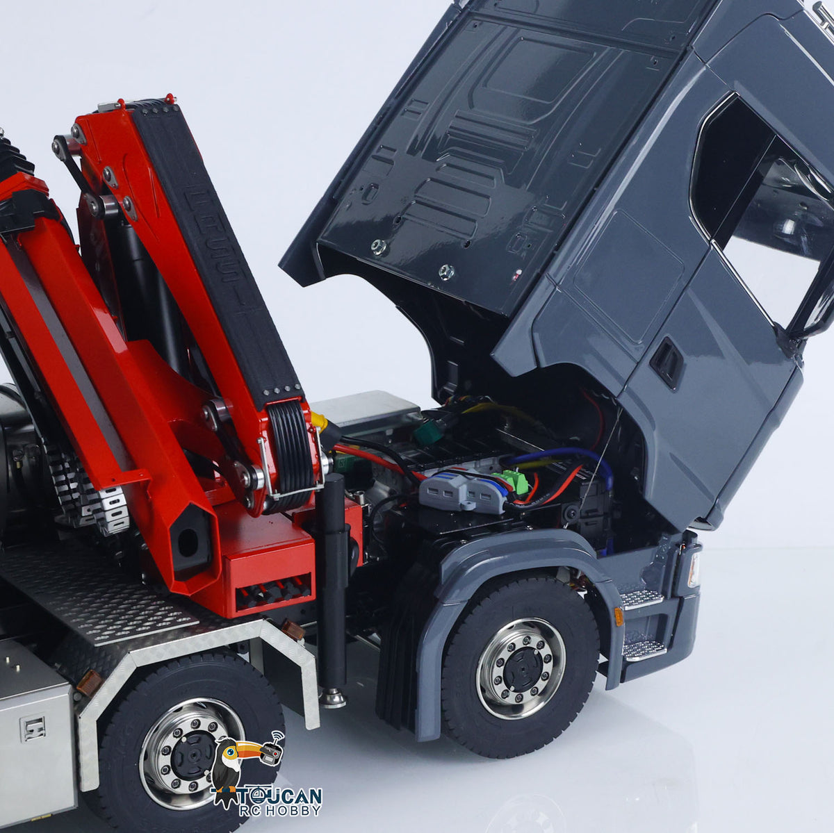 TOUCAN RC HOBBY LXY 770S 1:14 5 Axles 10x10 Metal Chassis RC Hydraulic Dump Truck Remote Control Crane Full Roll Off Dumper Frsky XE Lite RC Vehicle Model