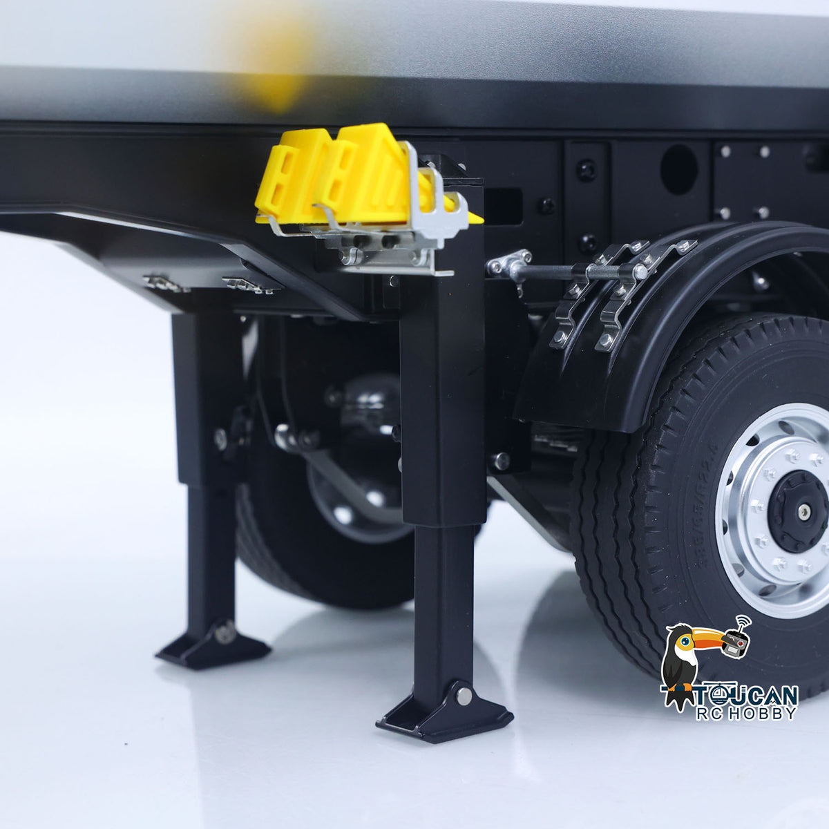 TOUCAN RC HOBBY US Stock 26.1Inches KABOLITE 1/14 Metal Radio Control Semi Trailer Dumper Electric Lifting for RC Tractor Truck 770S Light Support Leg