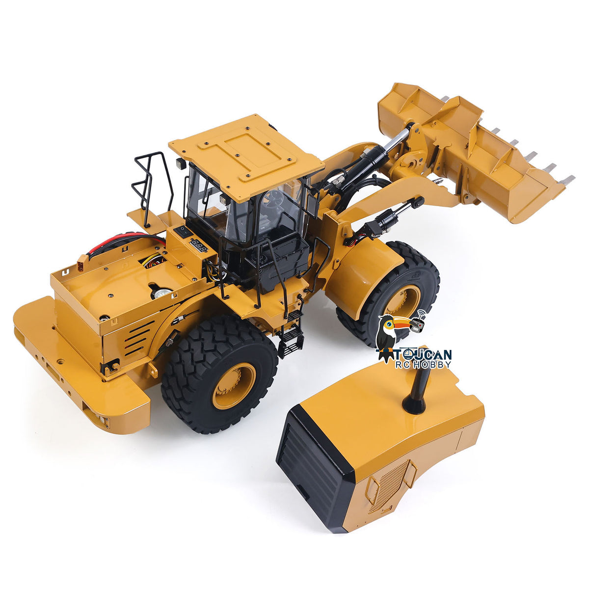 TOUCAN RC HOBBY JZModel 1/12 Metal Remote Control Hydraulic Loader DIM C950 2Speed Gearbox 5CH Valve RC Heavy Machine Model Hobbywing Brushed ESC