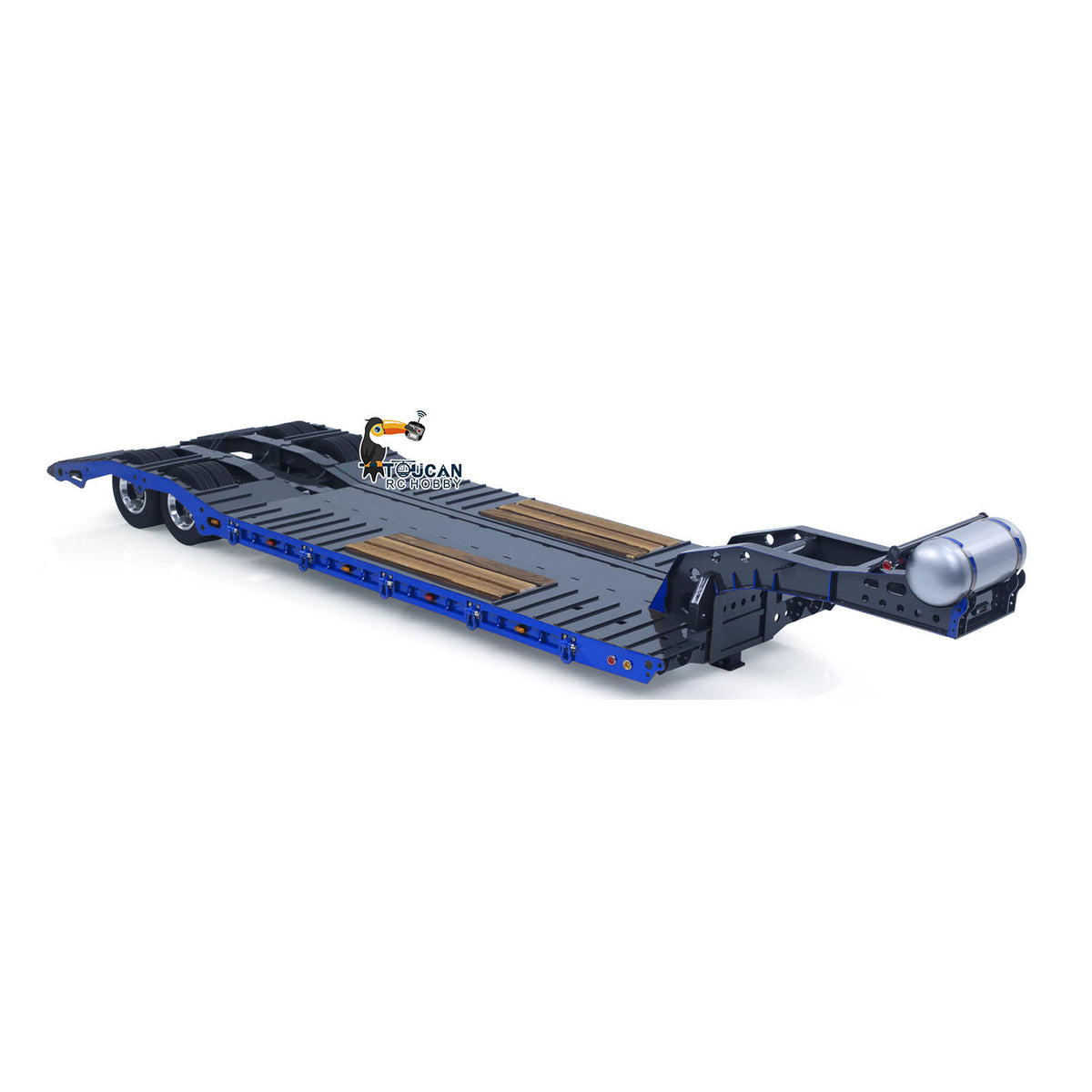 TOUCAN RC HOBBY HHG Model 1 Meter Long! Metal 1/14 Heavy Duty 2Axle Low Flatbed Trailer for LESU Radio Control Tractor Truck RC Bulldozer Excavator