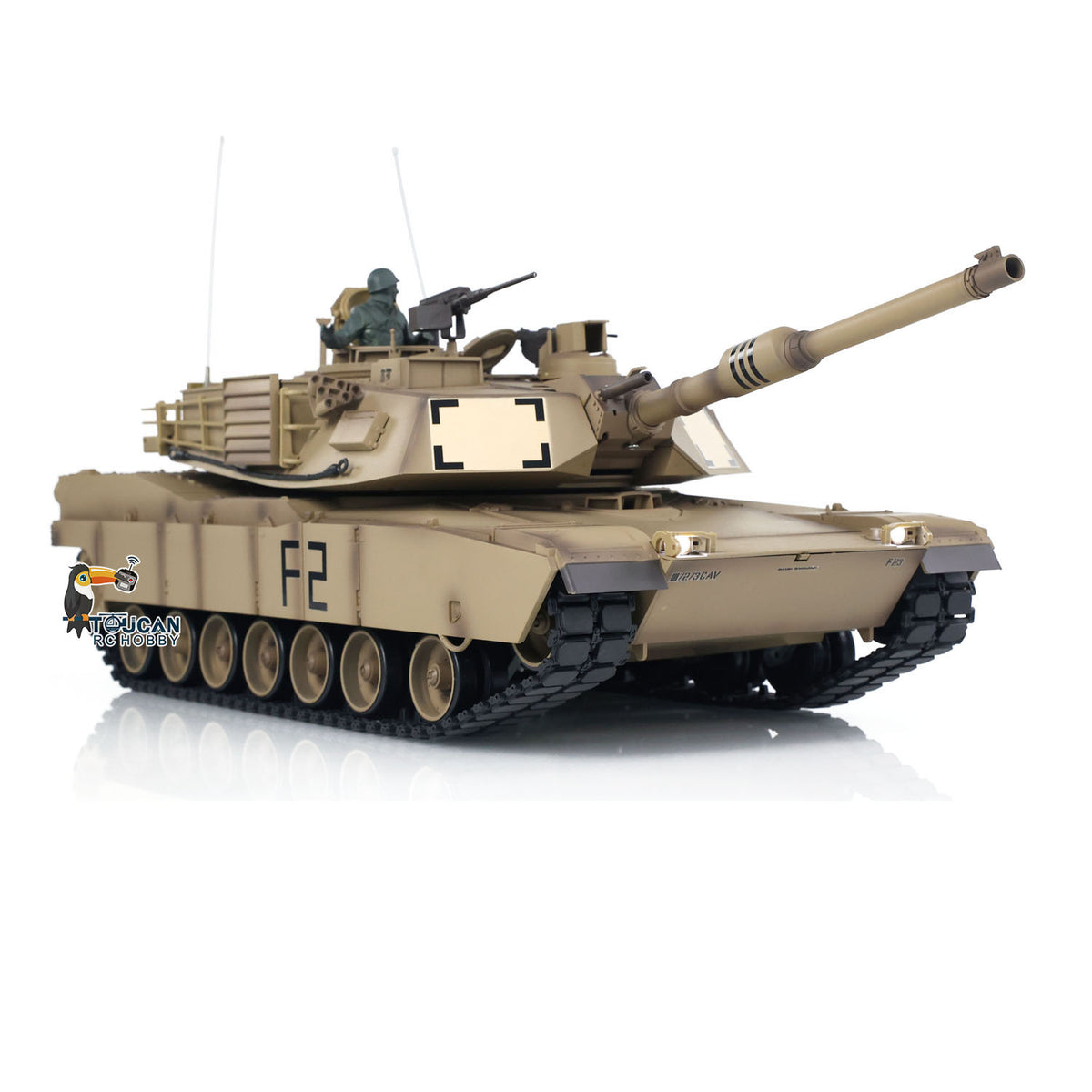TOUCAN RC HOBBY Heng Long 1:16 Scale 2.4Ghz 7.0 USA M1A2 Abrams RTR RC Tank 3918 Model 340 Turret Plastic Chassis Upper Hull Battery Charger