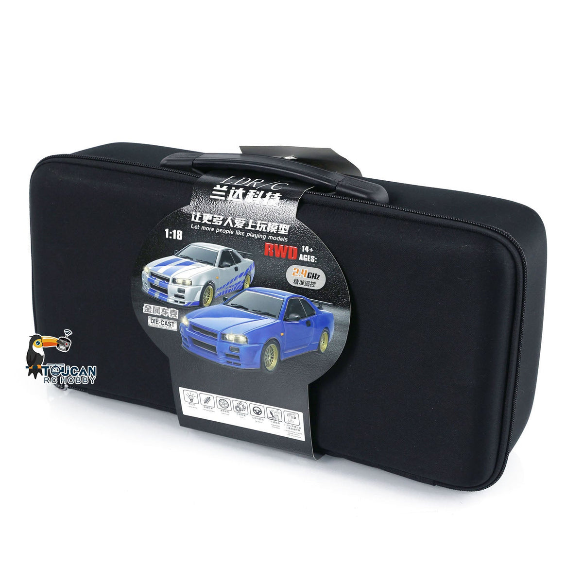 TOUCAN RC HOBBY LDRC 1/18 4x2 RC Rennwagen RWD ferngesteuertes Drift-Fahrzeug montiert und lackiert mit Gyroskop LD1899 ESC Servomotor
