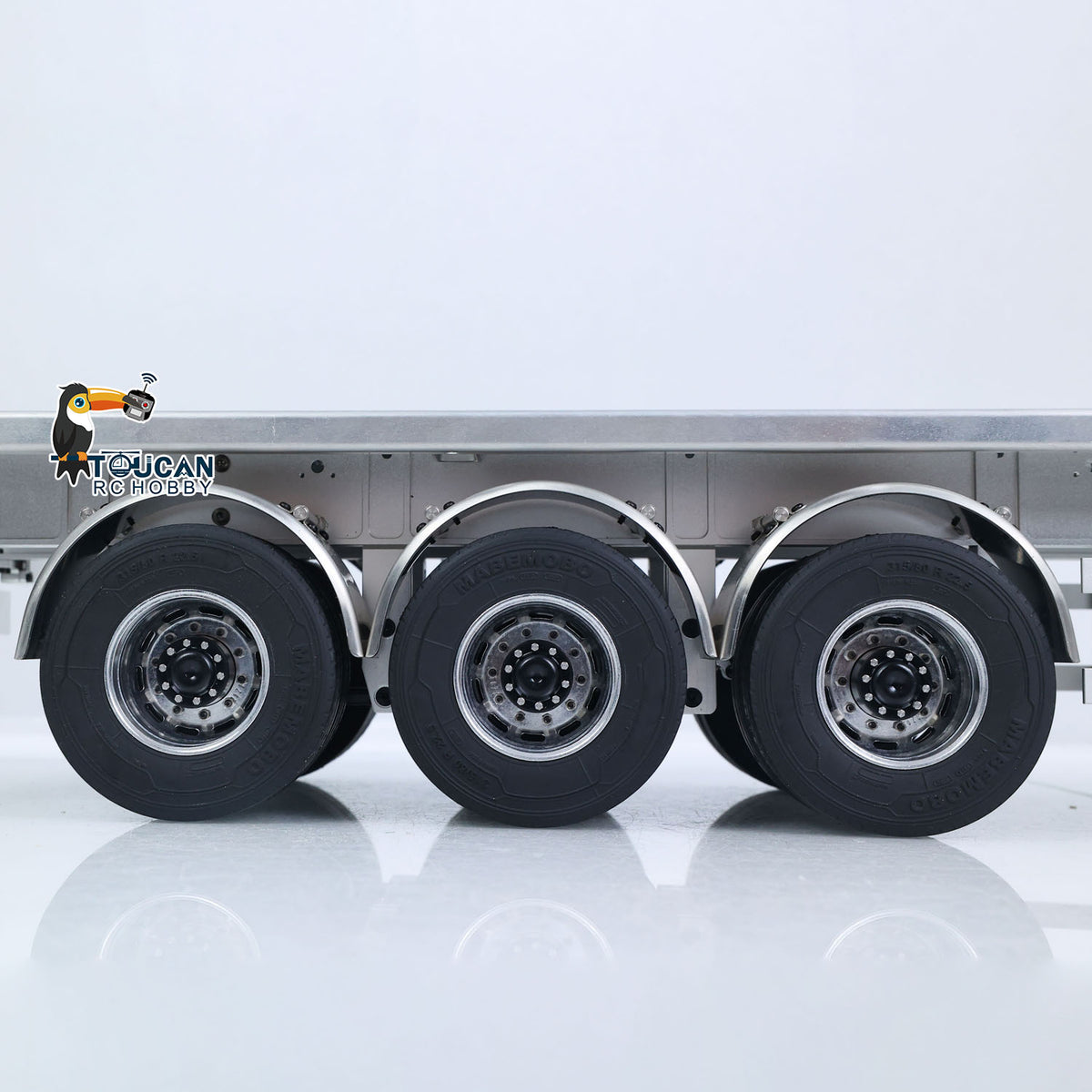 TOUCAN RC HOBBY MODO Metal 3Axles Flatbed Trailer Manual Support Legs for 1/14 Remote Control Tractor Truck 770S RC Digger Loader DIY Model