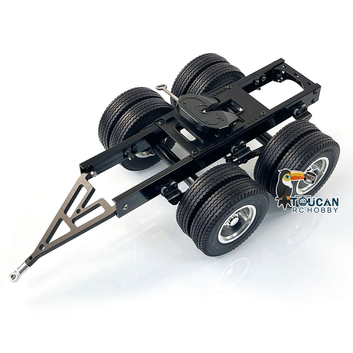 TOUCAN RC HOBBY RC 2 Axles Trailer with Traction Fifth-wheel for 1/14 Remote Controlled Truck LESU Car Parts Hobby Model