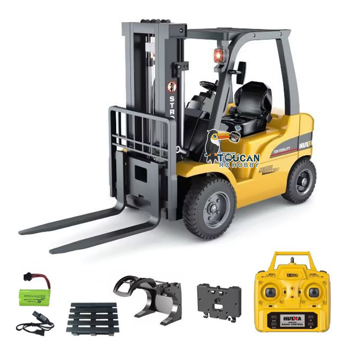 TOUCAN RC HOBBY HUINA 577 1/14 Electric Lifting Remote Control Forklift Model RC Construction Vehicle Battery Light Sound Effect Battery