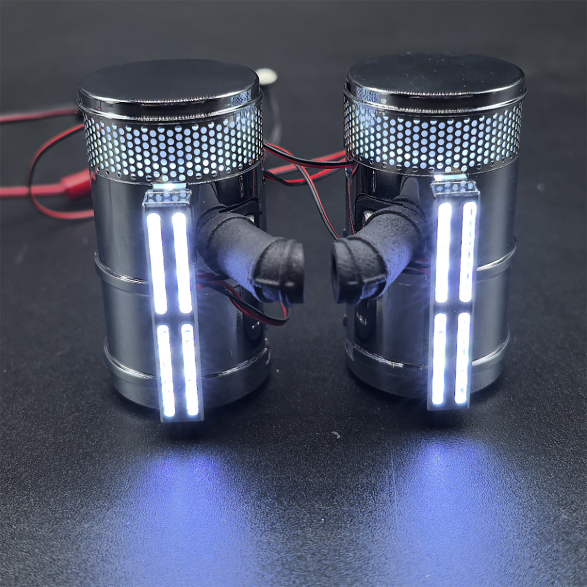 TOUCAN RC HOBBY Degree 1Pair Metal Air Filter Weather Guard for DIY 1/14 56344 56301 Remote Control Tractor Truck RC Lorry Vehicle King Hauler