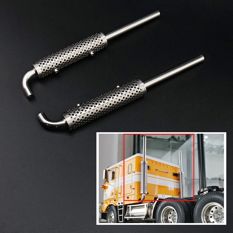 TOUCAN RC HOBBY 1/14 Scale LESU RC Model Part Metal Chimney 1pair for DIY TAMITA KING Globe Truck Car Radio Control Vehicle