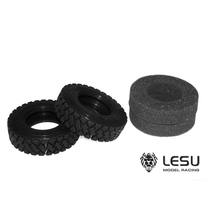 TOUCAN RC HOBBY US Stock 1Pair LESU Upgraded Spare Part Rubber Tires for 1/14 RC Tractor Truck Radio Controlled Dumper Tipper Model DIY Car