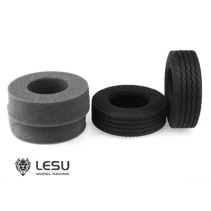 TOUCAN RC HOBBY Metal Flange Front Wheel Hubs Rubber Tires Tyres for 1/14 LESU Flange Axle Model RC Truck Dumper Tractor Replacement Car Parts