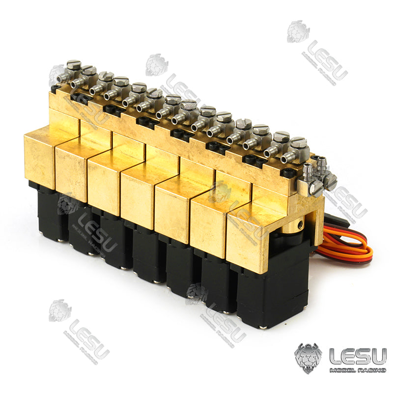 Distributeur hydraulique directionnel 1/2/3/4/5/6/7 voies en laiton LESU pour pelle hydraulique RC 1/14, camion benne TAMIYA et chargeuse DIY TOUCAN RC HOBBY