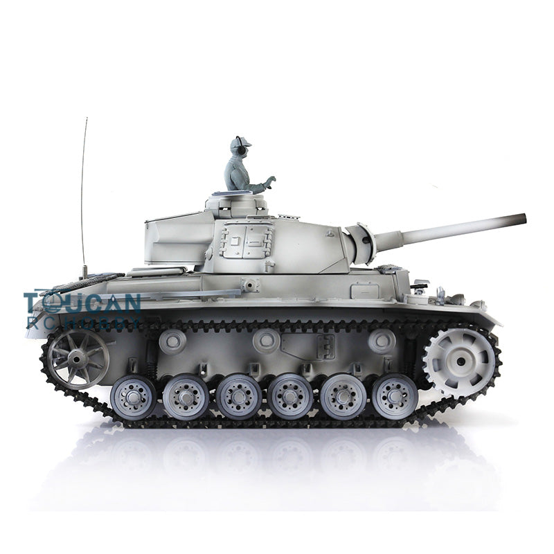 TOUCAN RC HOBBY Heng Long 1/16 7.0 Customized Panzer III L RTR RC Tank 3848 w/ 360Degrees Rotating Turret Metal Tracks Idler Sproket Road Wheels