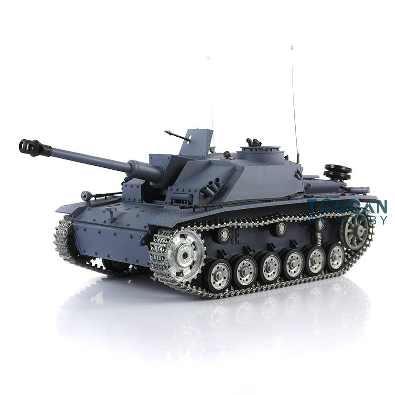 TOUCAN RC HOBBY Heng Long 1/16 Scale 7.0 RC Tank 3868 German Stug III RTR Tank w/ Metal Tracks Road Wheels Idler Sproket Wheels Infrared Battle