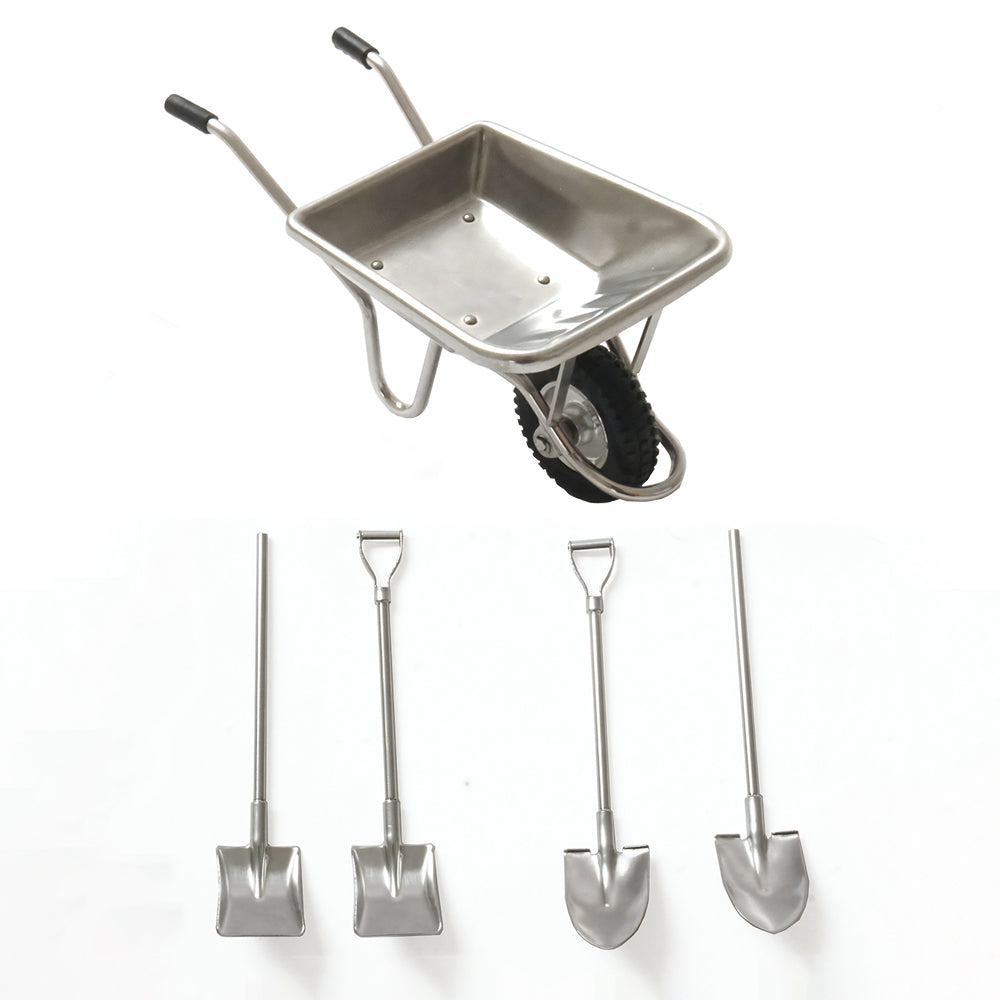 TOUCAN RC HOBBY LESU 1/14 Metal Square Round Spade Handle Metal Wheelbarrow Spare Parts for RC Trucks Construction Vehicles DIY Model Cars