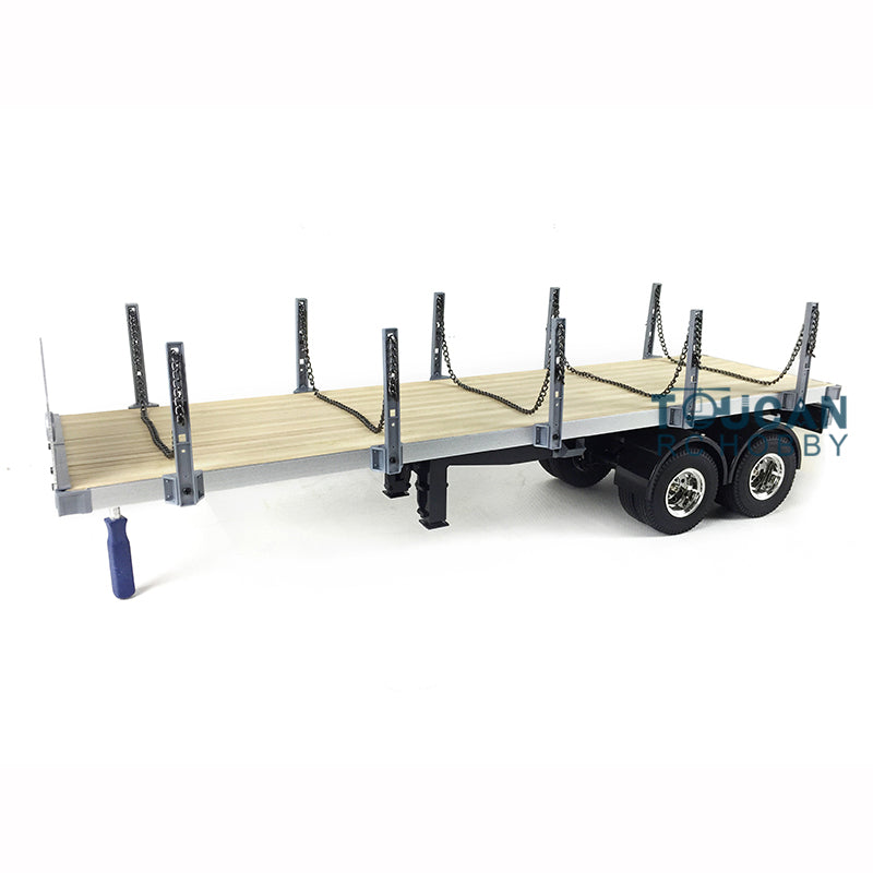 TOUCAN RC HOBBY HHRC US Stock 1:14 Scale 2Axle RC Tractor Flatbed Semi Trailer Truck for DIY Remote Control Model