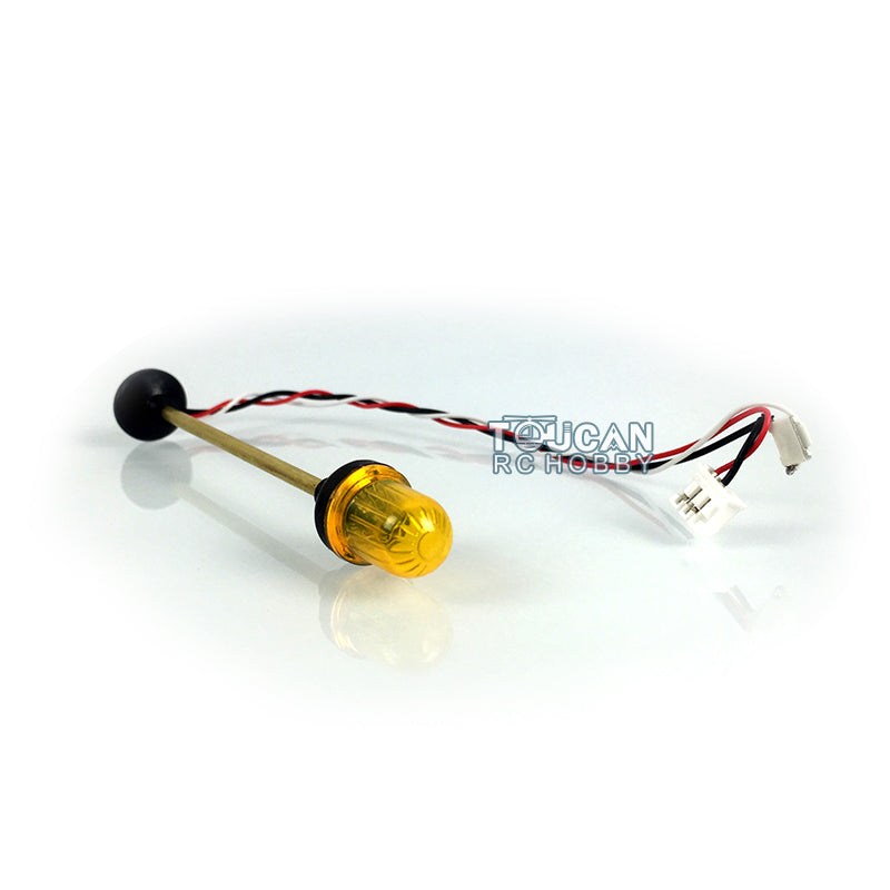 TOUCAN RC HOBBY Heng Long Round Head LED Flashing Warning Light Caution Lamp W/ Short or Long Support Rod Wire for 1/16 RC Tank Truck Car Model