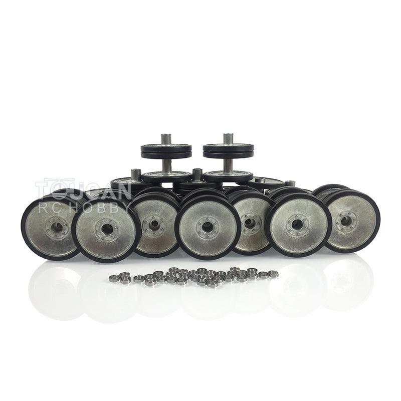TOUCAN RC HOBBY US Stock Heng Long 1:16 Scale German Tiger I 3818 Panther 3819 RC Tank Metal Road Wheels W/ Rims Bearings Model