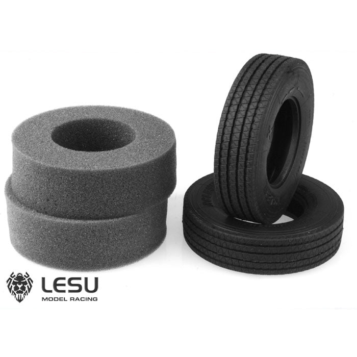 TOUCAN RC HOBBY LESU Metal Rear Wheel Hub Rubber Tires for 1/14 RC Tractor Truck Axle Hex Remote Controlled Dumper Trailer