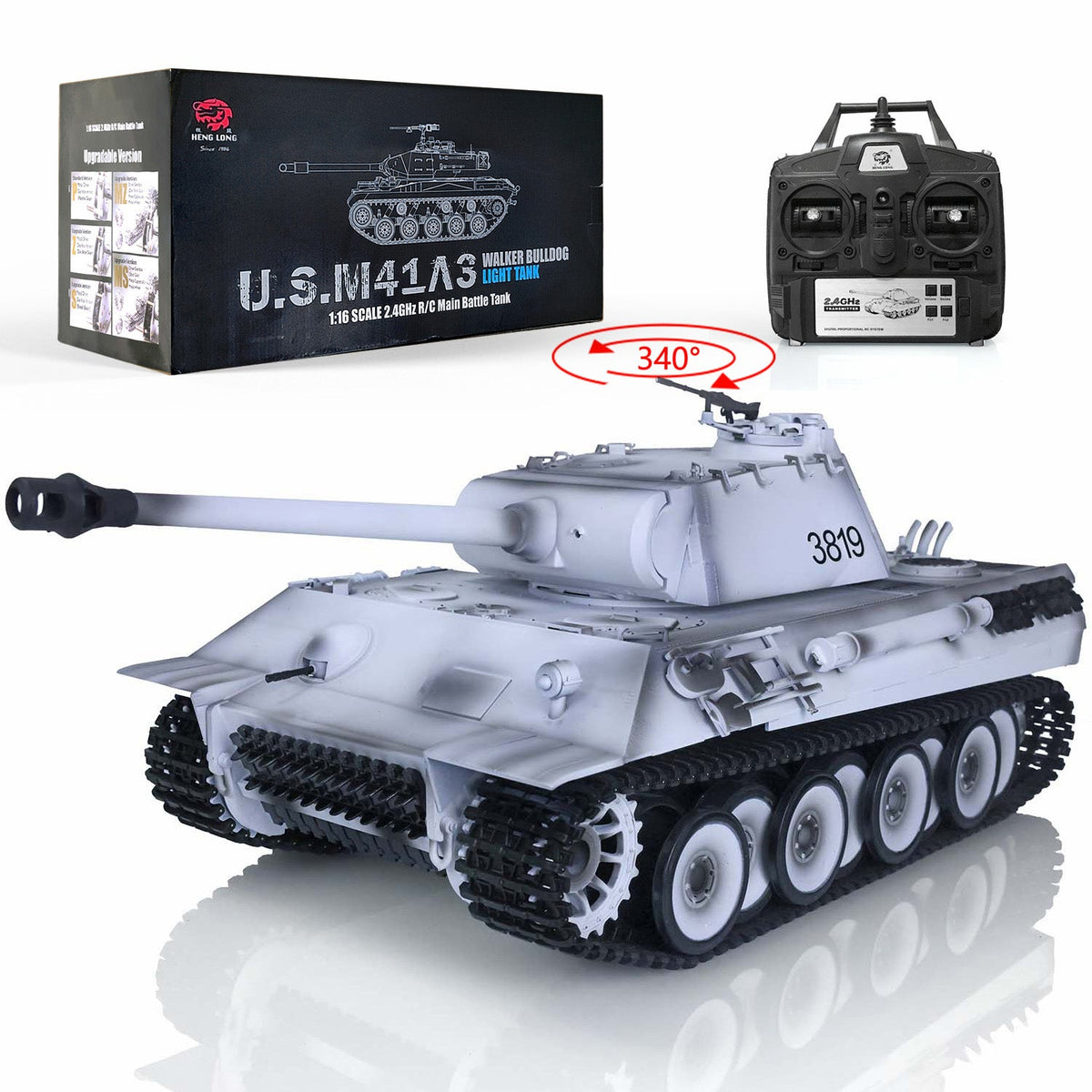 TOUCAN RC HOBBY Heng Long 1/16 Scale Remote Control Tank 7.0 Version Plastic German Panther 3819 w/ Gearbox Turret Road Wheel Smoking Engine Sound