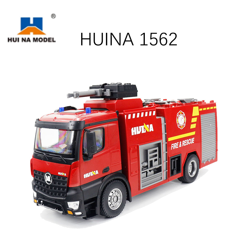 TOUCAN RC HOBBY US Stock HUINA 1/14 Scale RC 2.4Ghz 562 Box Water Sprayable Fire Truck Car RTR Model Battery Light Sound Remote Control