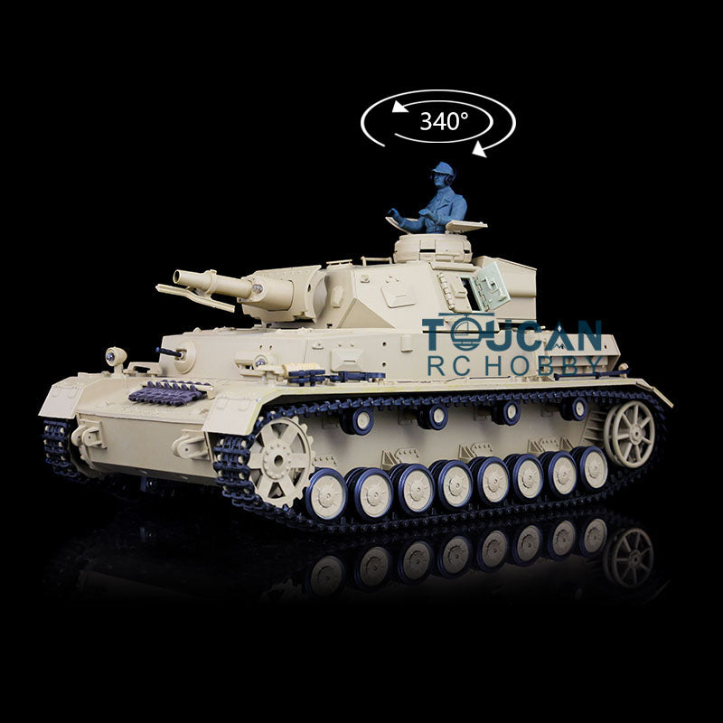TOUCAN RC HOBBY Heng Long 7.0 ferngesteuerter Panzer Kunststoff 3858 Panzer IV F RC-Panzer Maßstab 1:16 mit drehbarem Turm, Motorgeräusch und Rauchfunktion