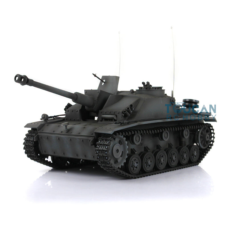 TOUCAN RC HOBBY 2.4G Heng Long 1/16 Radio Control Tank 7.0 3868 Plastic German Stug III RTR RC Tank w/ Engine Sound Smoking Gearbox for