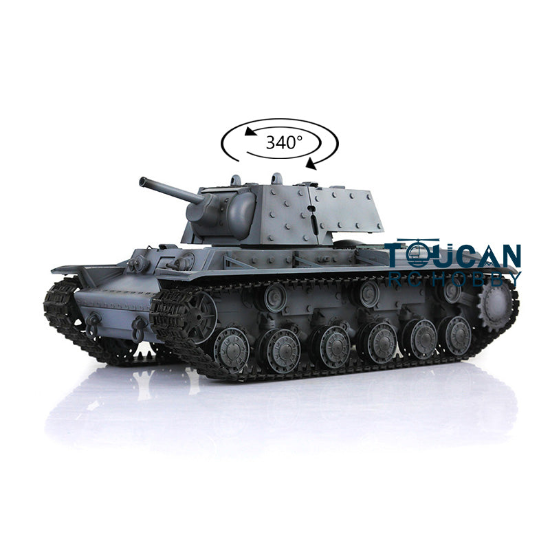 TOUCAN RC HOBBY Heng Long 1/16 Scale 2.4G RC Tank 3878 7.0 Plastic Soviet KV-1 RTR BB Shooting Tank w/ Engine Sound Outdoor Tank for Adult