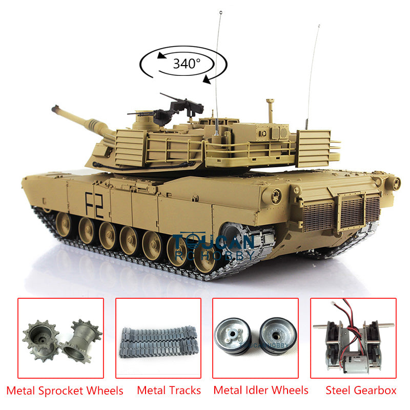 TOUCAN RC HOBBY 1/16 Scale 7.0 2.4Ghz Heng Long USA M1A2 Abrams RTR RC Tank 3918 Model 340 Turret Armored Vehicle Chassis Upper Hull