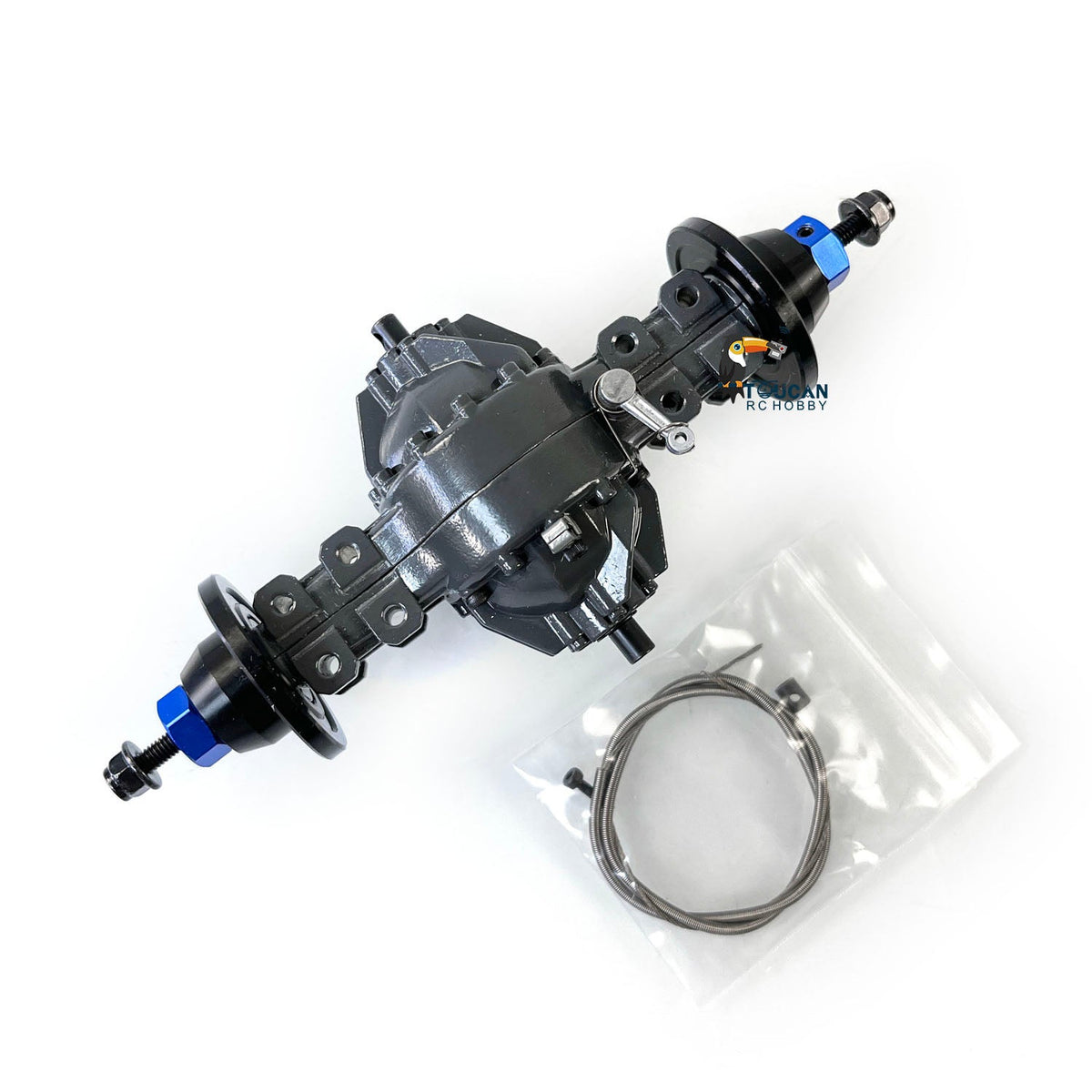TOUCAN RC HOBBY JDMODEL Differentialsperre Metallachse mit Gehäuse und Sperrkabel Upgrade-Teil für 1/14 Muldenkipper Zugmaschine RC-Modell LESU TAMIYA